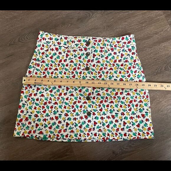 J. Crew Mercantile Floral Denim Stretch Button Front Skirt Size 4 EUC - Picture 8 of 10